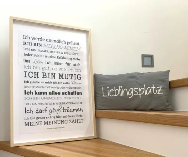 Affirmationsposter mutig A2