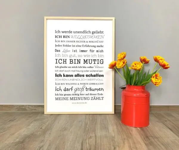 Affirmationsposter mutig Geschenkidee