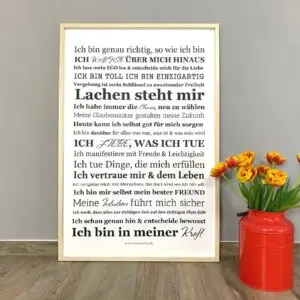 Affirmationsposter mit kraftvollen Affirmationen