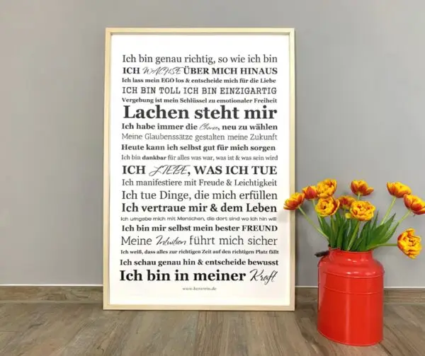 Affirmationsposter mit kraftvollen Affirmationen