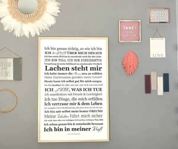 Affirmationsposter mit kraftvollen Affirmationen Herzrein Glaubenssätze