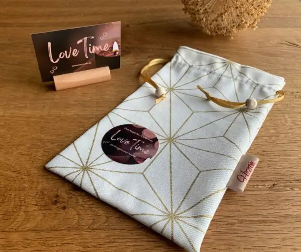 Lovetime Kartenspiel Säckchen Handarbeit Aufsteller