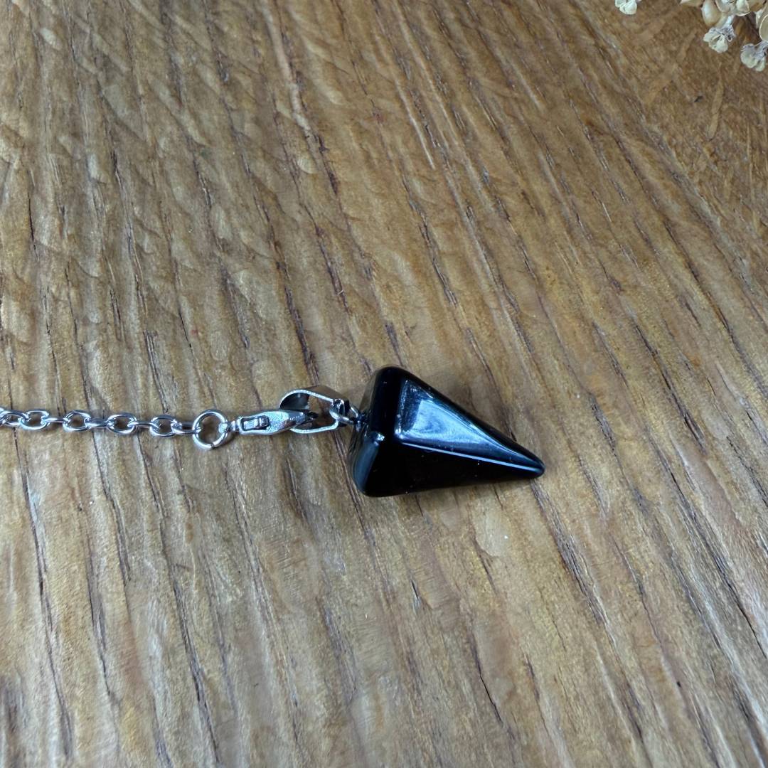 kristall pendel obsidian naturstein pendel