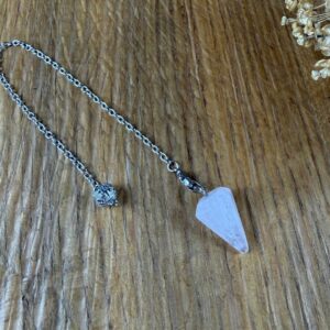 rosenquarz kristall pendel naturstein herzrein