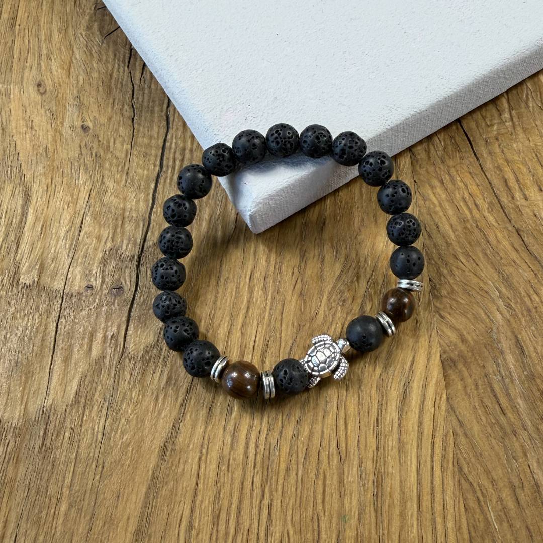 Armband Schildkröte aus Lavastein von Herzrein