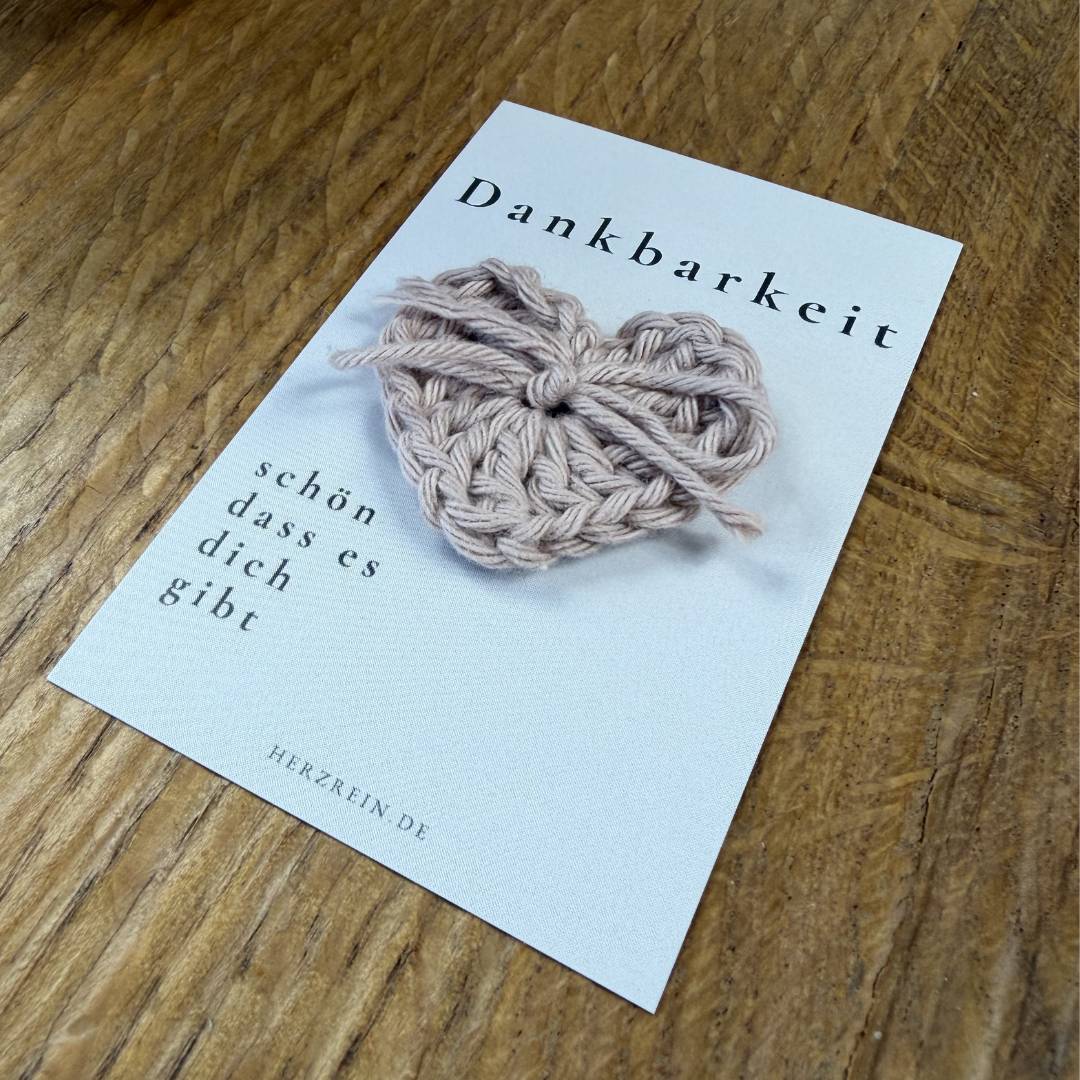 Detailansicht der Herzreinkarte Dankbarkeit im Visitenkartenformat