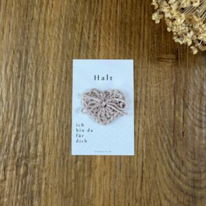 Herzreinkarte Halt mit Taschenherz als Geschenkidee