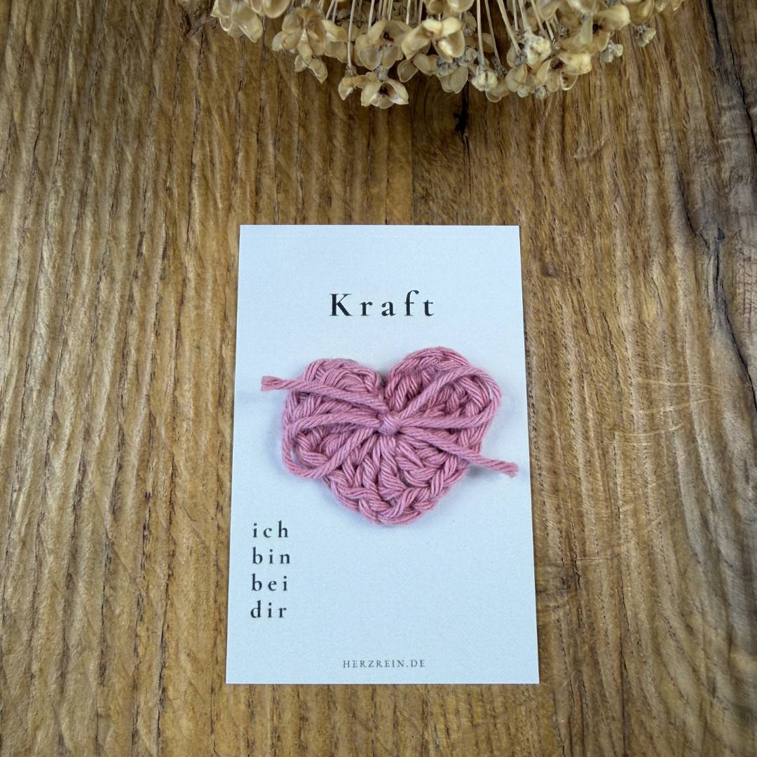 Detailansicht der Herzreinkarte Kraft im Visitenkartenformat