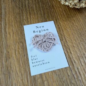 Herzreinkarte Neubeginn mit Taschenherz als Geschenkidee