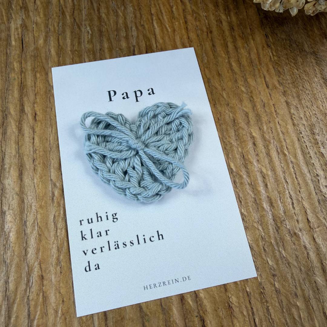 Herzreinkarte Papa mit Botschaft und abnehmbarem Taschenherz