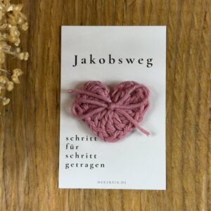 Detailansicht der Herzreinkarte Jakobsweg im Visitenkartenformat