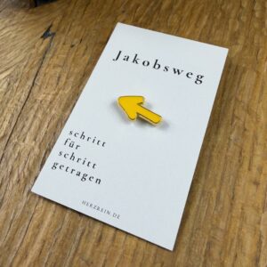 Herzreinkarte Jakobsweg Wegweiser mit Pfeil Pin als Geschenkidee