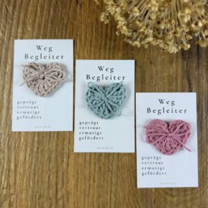 Herzreinkarte Wegbegleiter mit Botschaft und abnehmbarem Taschenherz